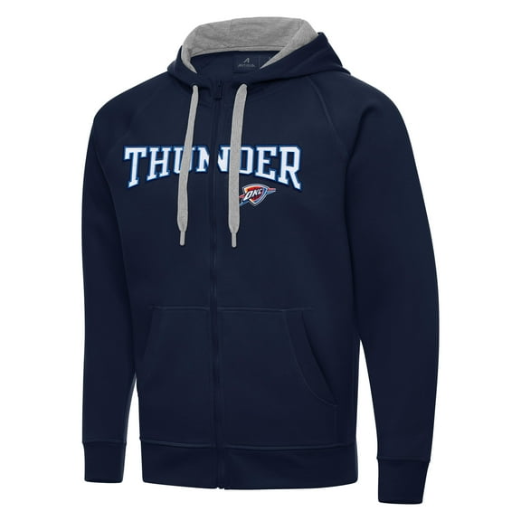 Men's Antigua Navy Oklahoma City Thunder Big & Tall Victory Full-Zip Hoodie Jacket