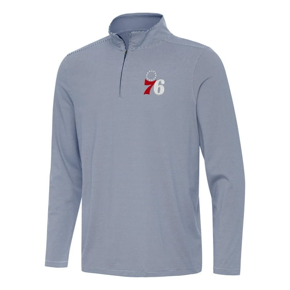 Men's Antigua Navy Philadelphia 76ers Twine Quarter-Zip Top