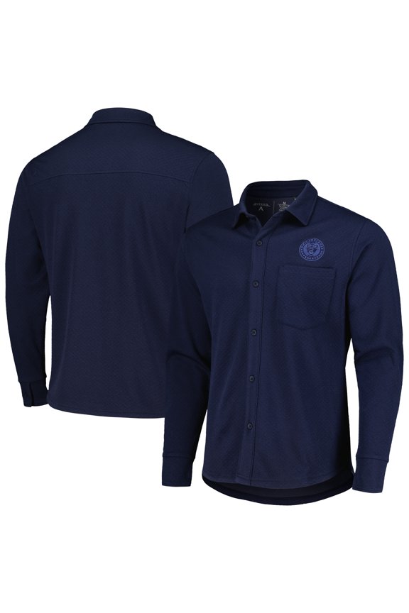 Men's Antigua Navy Philadelphia Union Streamer Diamond Button-Up Shacket