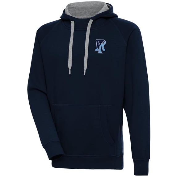 Men's Antigua Navy Rhode Island Rams Victory Pullover Hoodie