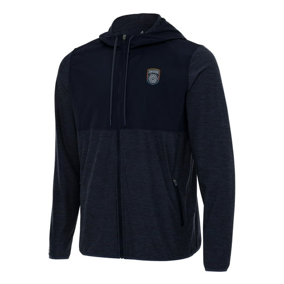 Men's Antigua Navy San Diego FC Sway Full-Zip Hoodie