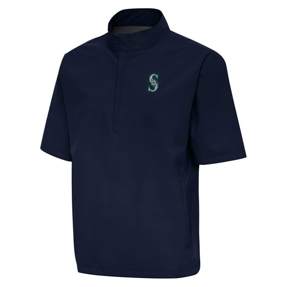 Men's Antigua Navy Seattle Mariners Brisk Quarter-Zip Wind Shirt
