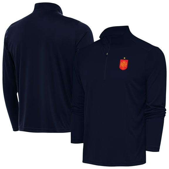 Men's Antigua Navy Spain National Team Statement Quarter-Zip Pullover