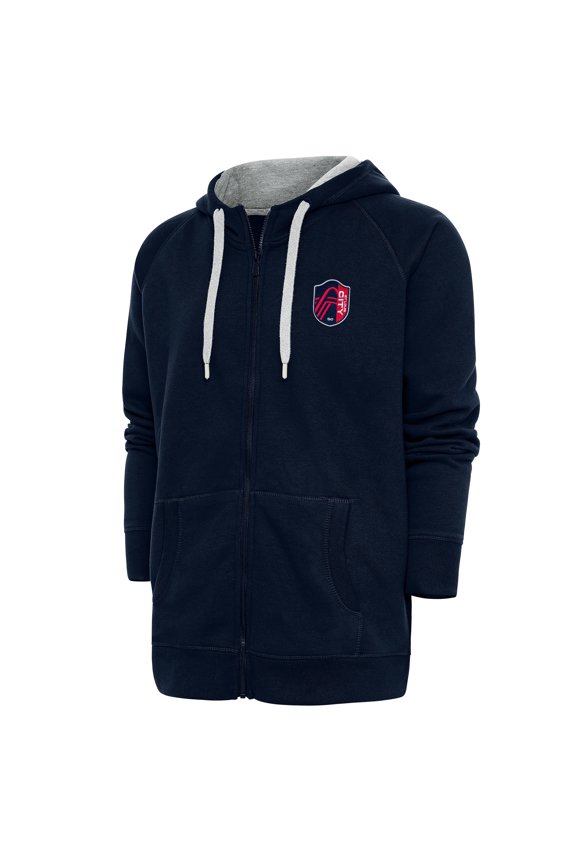 Men's Antigua Navy St. Louis City SC Logo Victory Full-Zip Hoodie