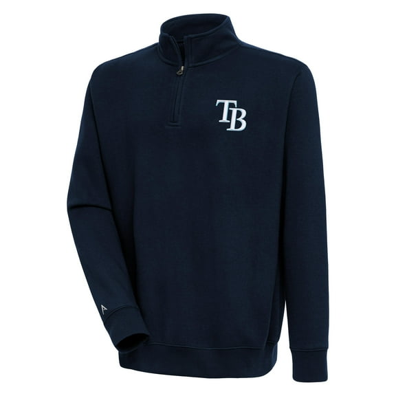 Men's Antigua Navy Tampa Bay Rays Victory Quarter-Zip Pullover Top