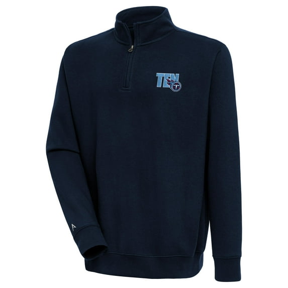 Men's Antigua Navy Tennessee Titans Victory Quarter-Zip Pullover Top