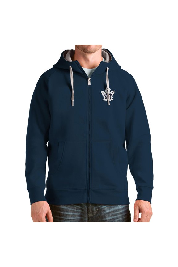 Men's Antigua Navy Toronto Maple Leafs Logo Victory Full-Zip Hoodie
