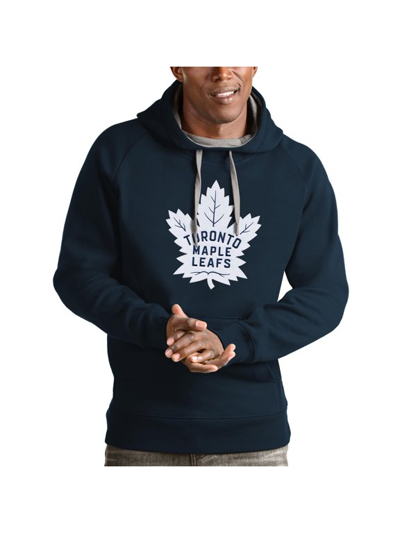 Men's Antigua Navy Toronto Maple Leafs Logo Victory Pullover Hoodie