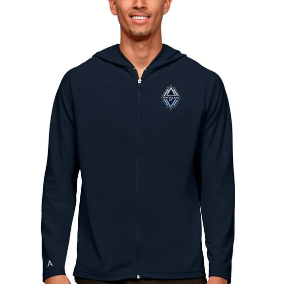 Men's Antigua Navy Vancouver Whitecaps FC Primary Team Logo Legacy Full-Zip Hoodie