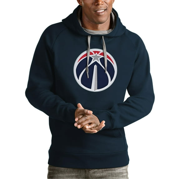 Men's Antigua Navy Washington Wizards Team Logo Victory Pullover Hoodie