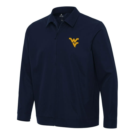 Men's Antigua  Navy West Virginia Mountaineers Pivot Full-Zip Jacket