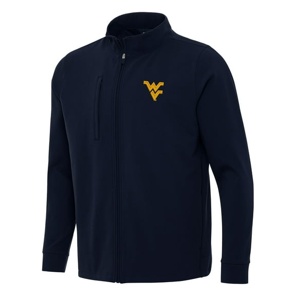 Men's Antigua Navy West Virginia Mountaineers Regard Full-Zip Jacket