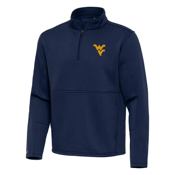 Men's Antigua Navy West Virginia Mountaineers Twist Quarter-Zip Pullover Jacket