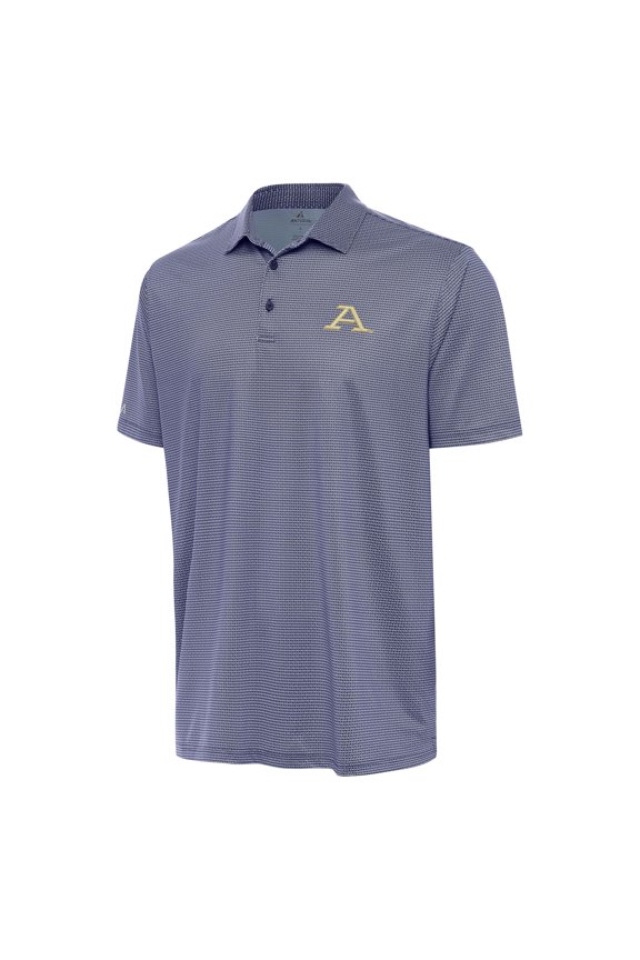 Men's Antigua Navy/White Akron Zips Rings Polo