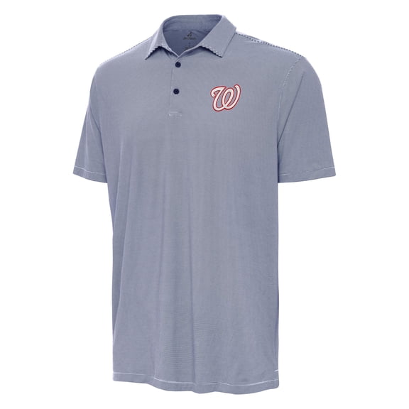 Men's Antigua Navy/White Washington Nationals Twine Polo