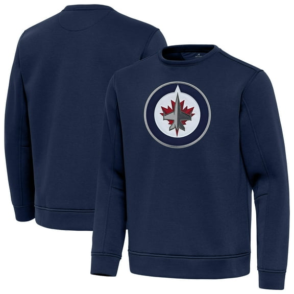 Men's Antigua Navy Winnipeg Jets Relevant Lightweight Pullover Sweatshirt