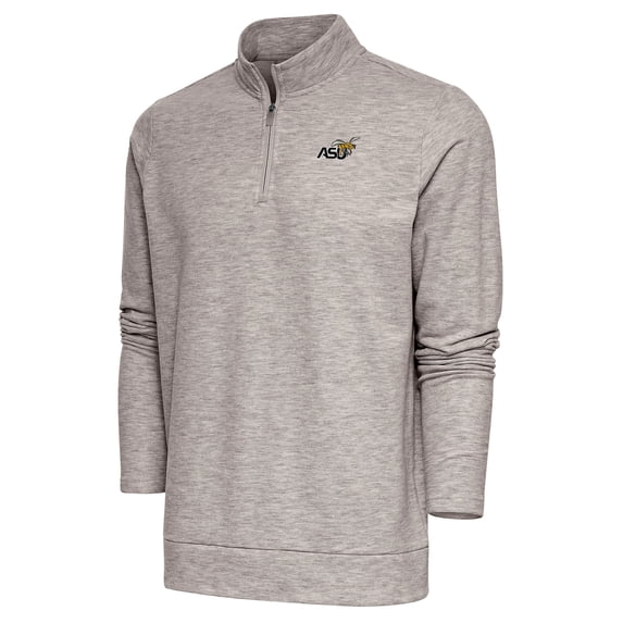 Men's Antigua Oatmeal Alabama State Hornets Gambit Quarter-Zip Pullover Top