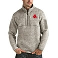 thumbnail image 1 of Men's Antigua Oatmeal Boston Red Sox Fortune Quarter-Zip Pullover Jacket, 1 of 1