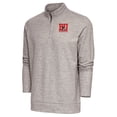 thumbnail image 1 of Men's Antigua  Oatmeal Boston University Gambit Quarter-Zip Pullover Top, 1 of 1
