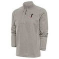 thumbnail image 1 of Men's Antigua  Oatmeal Cincinnati Bearcats Course Quarter-Zip Pullover Top, 1 of 1