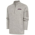 thumbnail image 1 of Men's Antigua  Oatmeal Dallas Baptist Patriots Fortune Quarter-Zip Pullover Jacket, 1 of 1