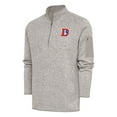 thumbnail image 1 of Men's Antigua Oatmeal Denver Broncos Throwback Fortune Quarter-Zip Pullover Jacket, 1 of 1