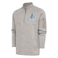 thumbnail image 1 of Men's Antigua Oatmeal Detroit Lions Throwback Fortune Quarter-Zip Pullover Jacket, 1 of 1