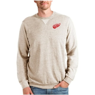 Men's Antigua Heather Gray Detroit Red Wings Victory Pullover Sweatshirt Size: Large