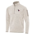 thumbnail image 1 of Men's Antigua Oatmeal Houston Texans Fortune Quarter-Zip Pullover Jacket, 1 of 1