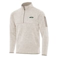 thumbnail image 1 of Men's Antigua Oatmeal New York Jets Fortune Quarter-Zip Pullover Jacket, 1 of 1
