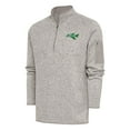thumbnail image 1 of Men's Antigua Oatmeal New York Jets Throwback Fortune Quarter-Zip Pullover Jacket, 1 of 1