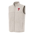 thumbnail image 1 of Men's Antigua Oatmeal Philadelphia Phillies Fortune Full-Zip Vest, 1 of 1