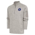 thumbnail image 1 of Men's Antigua  Oatmeal Round Rock Express Fortune Quarter-Zip Pullover Jacket, 1 of 1