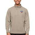 thumbnail image 1 of Men's Antigua Oatmeal SMU Mustangs Course Quarter-Zip Pullover Top, 1 of 1