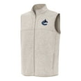 thumbnail image 1 of Men's Antigua Oatmeal Vancouver Canucks Fortune Full-Zip Vest, 1 of 1