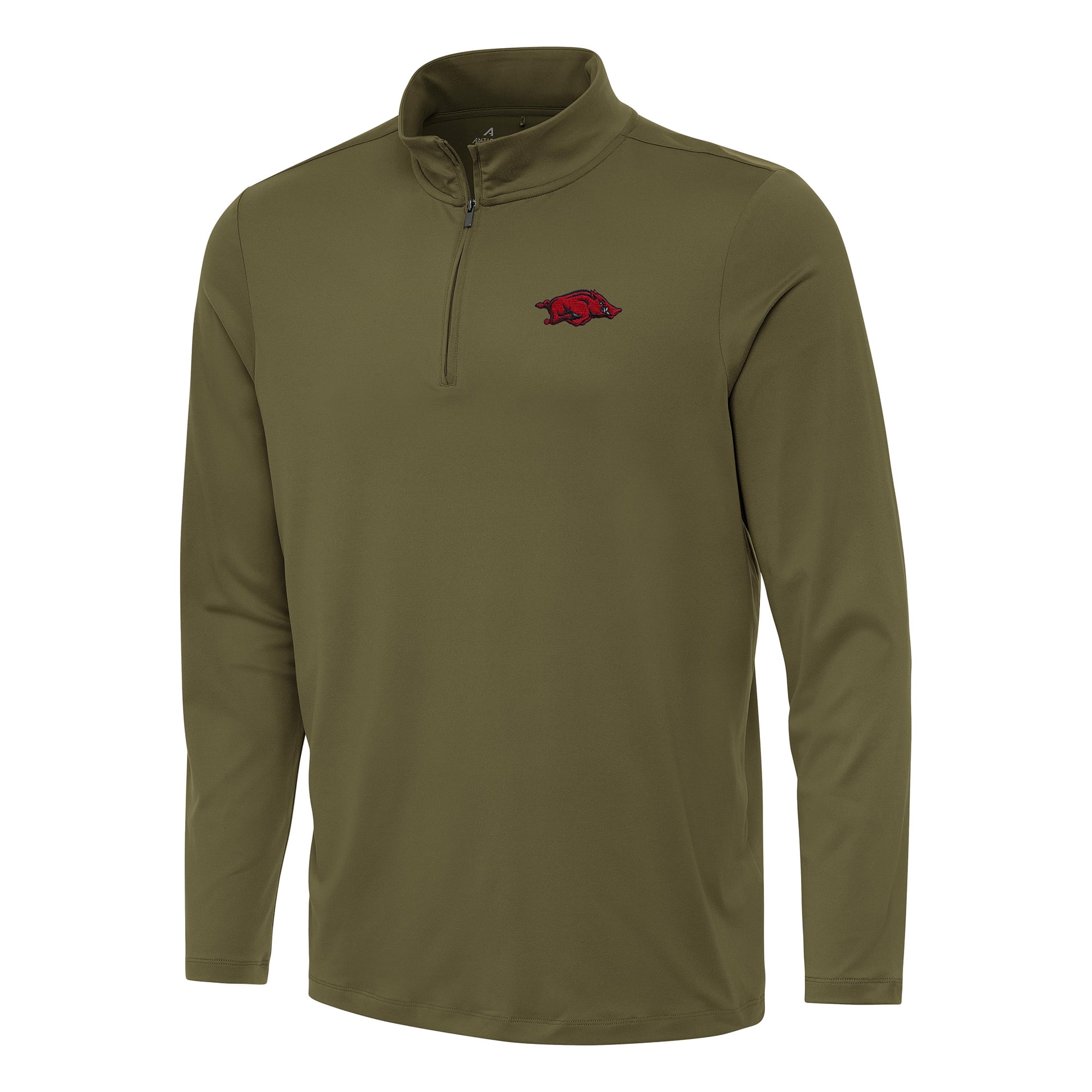 Men's Antigua Olive Arkansas Razorbacks Reprocess Quarter-Zip Top ...