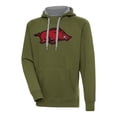 thumbnail image 1 of Men's Antigua Olive Arkansas Razorbacks Victory Pullover Hoodie, 1 of 1