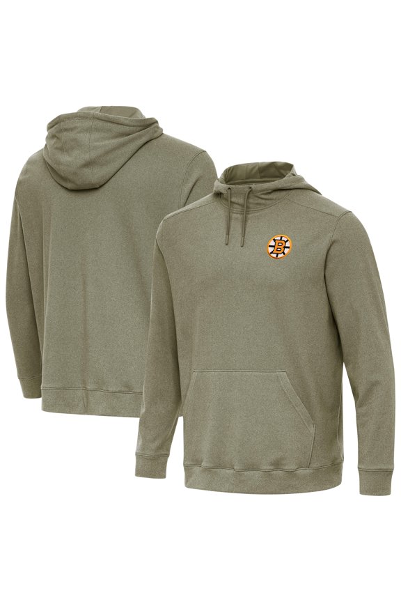 Men's Antigua Olive Boston Bruins Cloud Pullover Hoodie