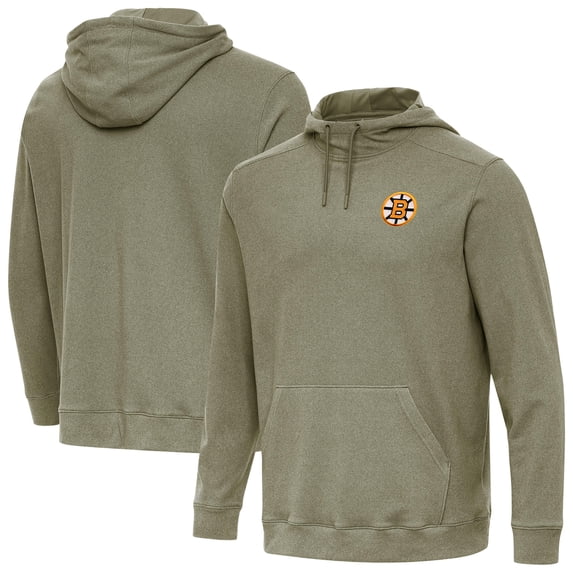 Men's Antigua Olive Boston Bruins Cloud Pullover Hoodie