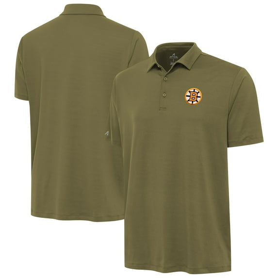 Men's Antigua Olive Boston Bruins Reprocess Polo
