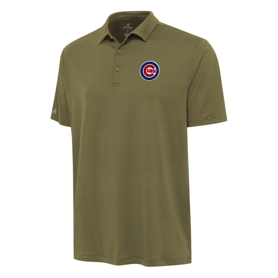 Men's Antigua Olive Chicago Cubs Reprocess Polo