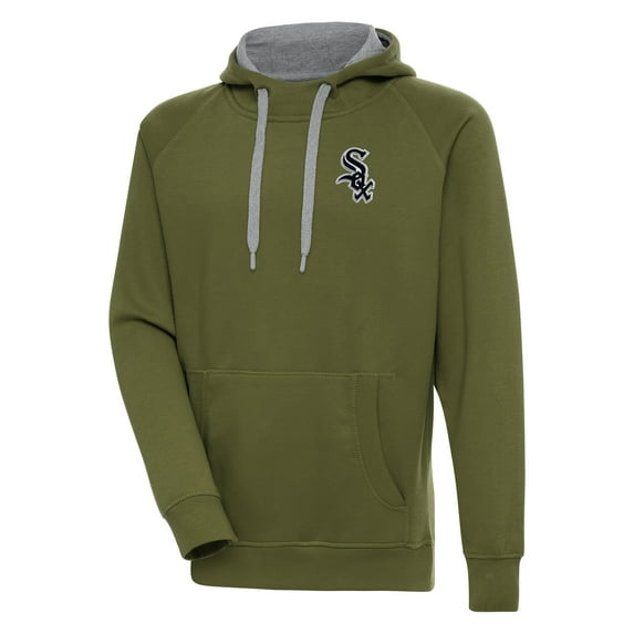 Men's Antigua Olive Chicago White Sox Victory Pullover Hoodie