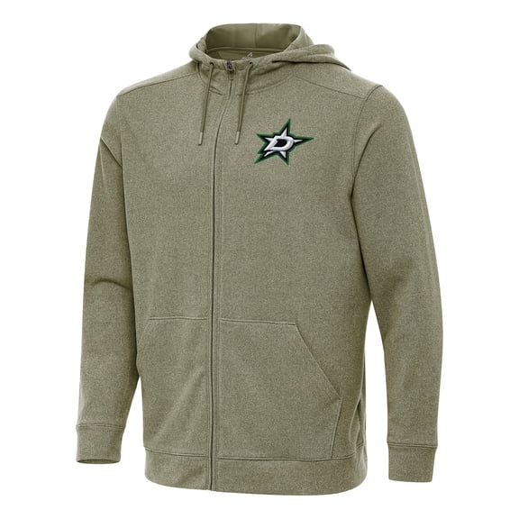 Men's Antigua Olive Dallas Stars Effortless Full-Zip Hoodie Jacket