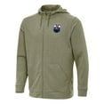 Men's Antigua Olive Edmonton Oilers Effortless FullZip Hoodie Jacket