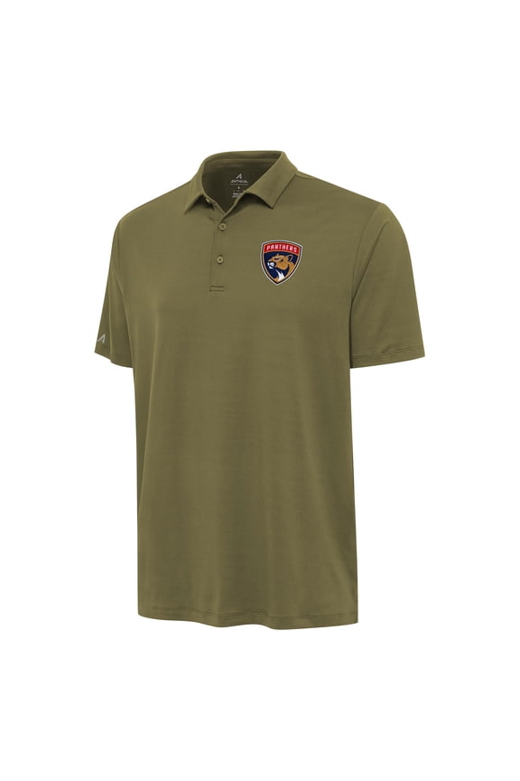 Men's Antigua Olive Florida Panthers Reprocess Polo