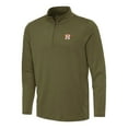 thumbnail image 1 of Men's Antigua Olive Houston Astros Reprocess Quarter-Zip Top, 1 of 1