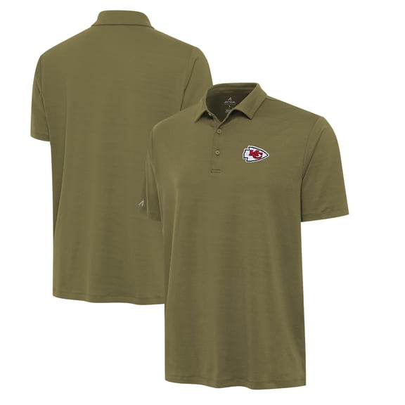 Men's Antigua Olive Kansas City Chiefs Reprocess Polo