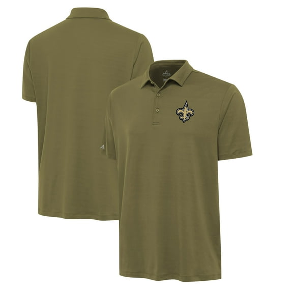 Men's Antigua Olive New Orleans Saints Reprocess Polo