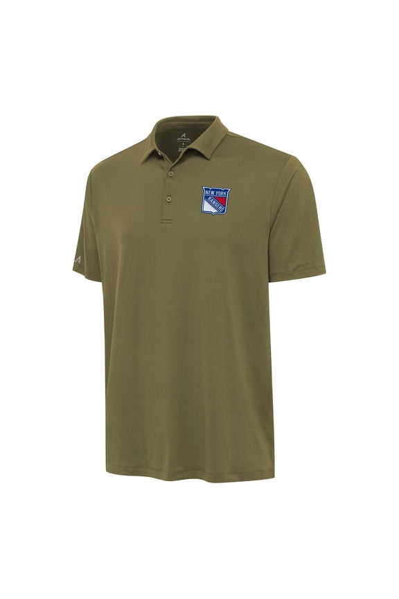 Men's Antigua Olive New York Rangers Reprocess Polo