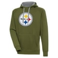 thumbnail image 1 of Men's Antigua  Olive Pittsburgh Steelers Primary Logo Victory Pullover Hoodie, 1 of 1